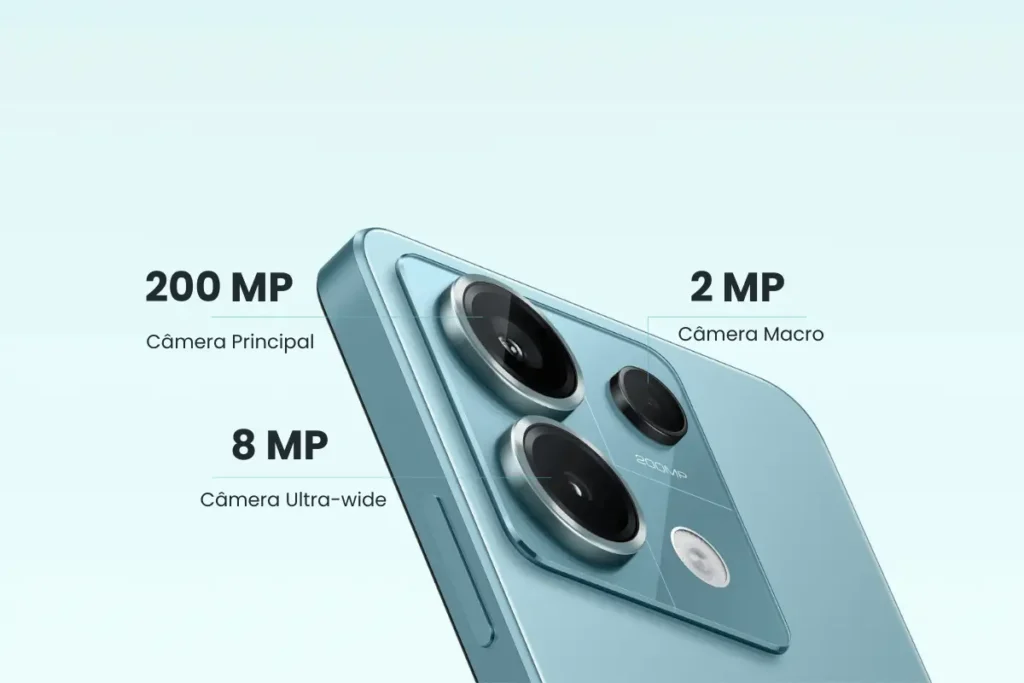 Redmi Note 13 Pro 5G é bom? Câmera, Preço e Ficha Técnica 4 Câmeras do Redmi note 13 Pro 5G tem destaque do smartphone com principal de 200 MP, Ultra Wide de 8 MP e Macro de 2 MP
