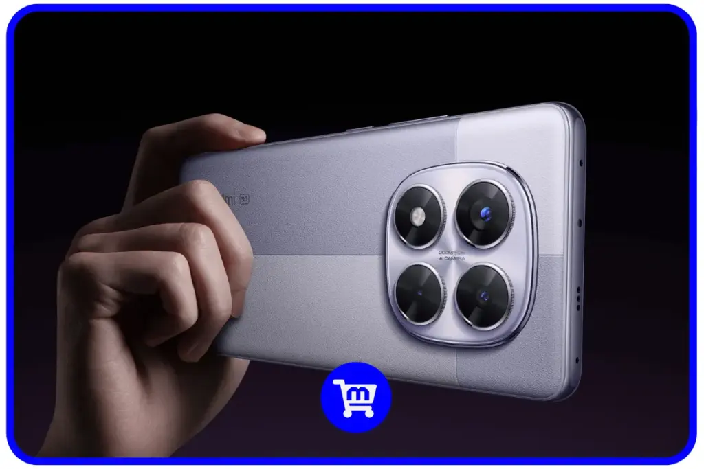 Xiaomi Redmi Note 14 Pro é bom? Análise Ficha Tecnica em 2025 5 Xiaomi Redmi Note 14 Pro 5G na cor Roxo Lavanda sendo segurado por uma mão, destacando o conjunto de quatro câmeras.