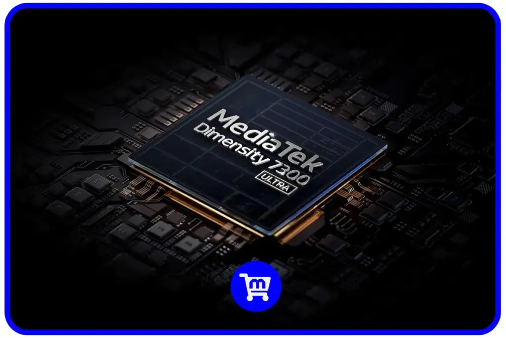 Xiaomi Redmi Note 14 Pro é bom? Análise Ficha Tecnica em 2025 4 Processador MediaTek Dimensity 7300-Ultra em close-up sobre placa-mãe.