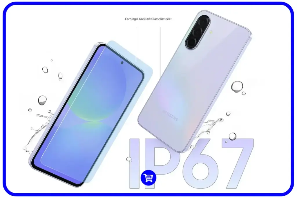 Samsung Galaxy A36 resistência água IP67 Gorilla Glass Victus Plus proteção