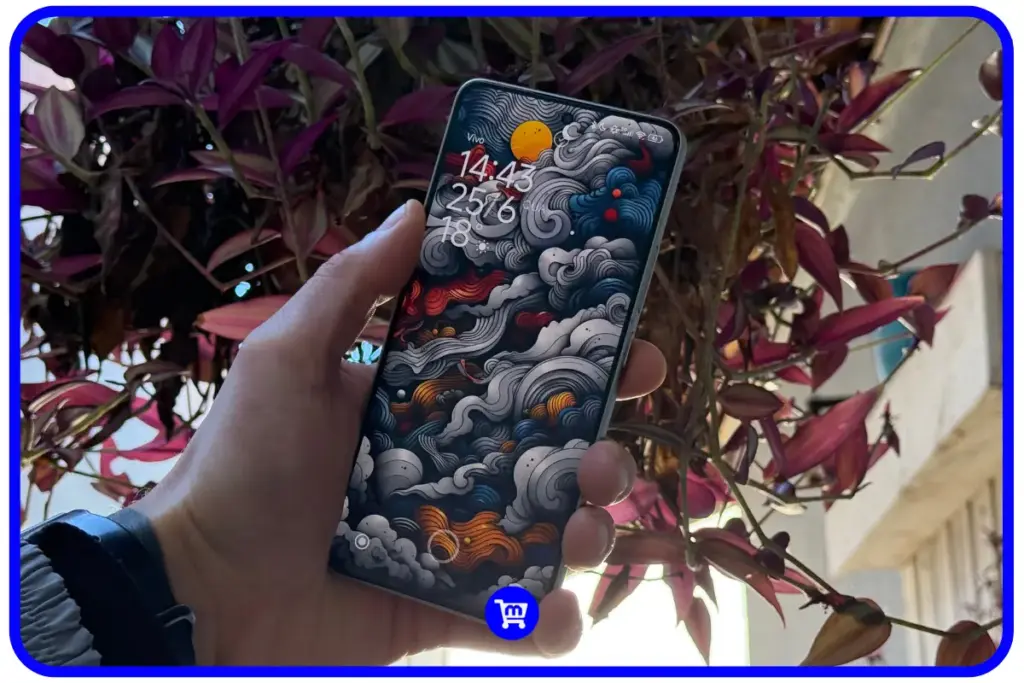 Xiaomi 14T Pro é bom? Minha Experiência após 2 meses 3 Tela AMOLED do Xiaomi 14T Pro ligada mostrando wallpaper colorido e informações de hora, destacando qualidade da tela