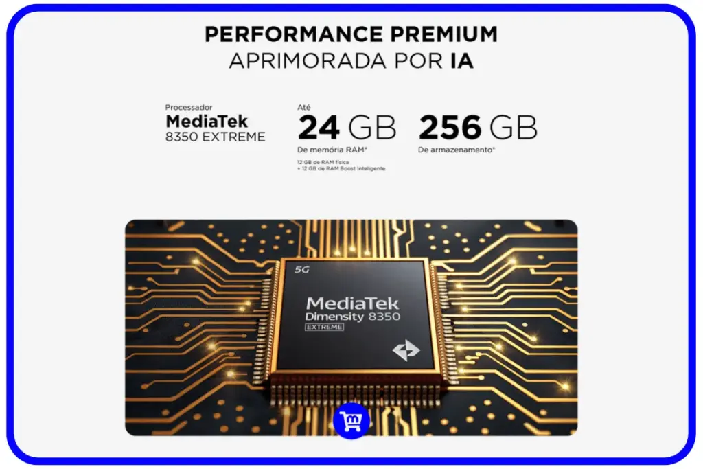 Processador MediaTek Dimensity 8350 Extreme Motorola Edge 60 Pro 24GB RAM 256GB armazenamento chip 4nm