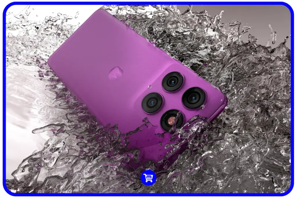 Motorola Edge 60 Pro design resistente água IP68 IP69 MIL-STD-810H cor violeta Sparkling Grape Pantone