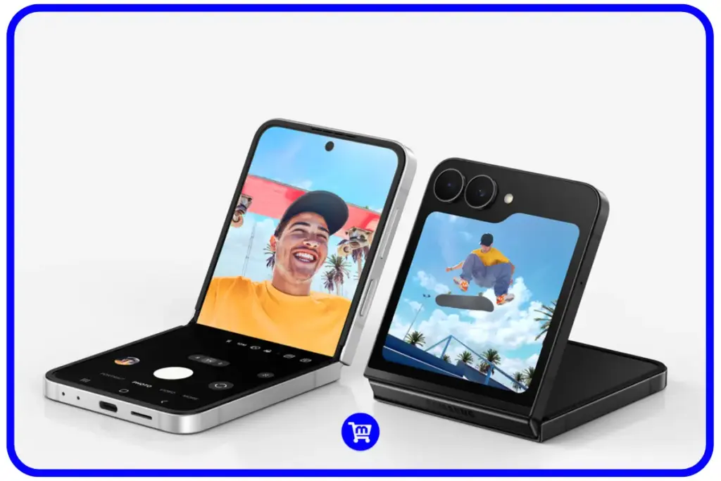 Últimos Lançamentos de Celular da Samsung: Preços e Especificações 2025 12 Samsung Galaxy Z Flip 7 FE smartphone dobrável compacto nas cores branco e preto