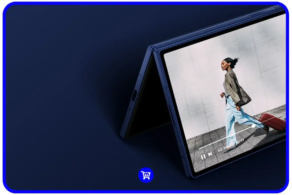 Últimos Lançamentos de Celular da Samsung: Preços e Especificações 2025 8 Samsung Galaxy Z Fold 7 smartphone dobrável ultrafino aberto mostrando tela de 8 polegadas
