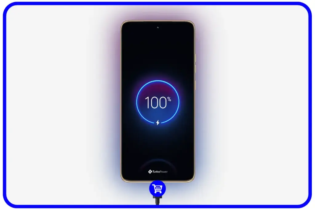 Motorola Edge 50 Neo com tela mostrando carregamento rápido de 68W a 100%