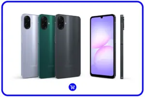 Samsung Galaxy A07 disponível em 3 cores: verde, preto e violeta.