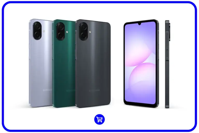 Samsung Galaxy A07 disponível em 3 cores: verde, preto e violeta.