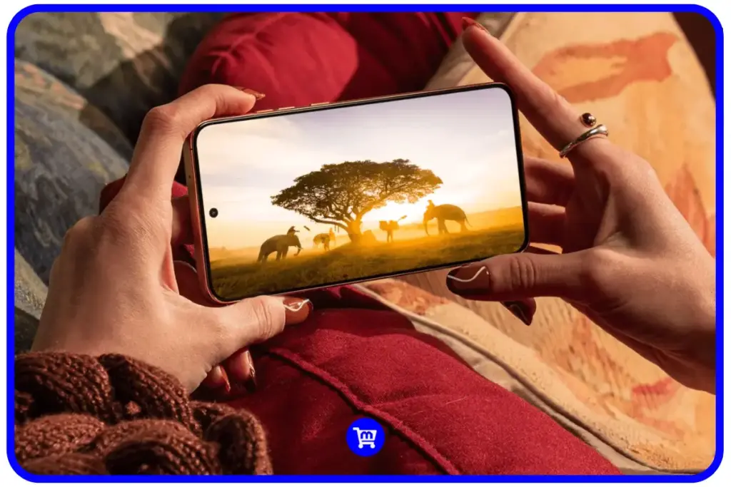 Tela P-OLED LTPO do Motorola Edge 50 Neo de 6,4 polegadas exibindo imagem com cores vibrantes