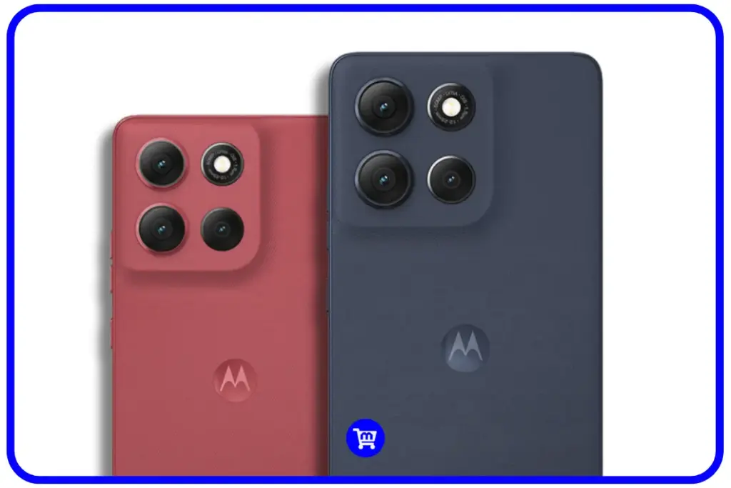 Módulo de câmeras do Moto G86 nas cores grafite e vermelho mostrando conjunto traseiro