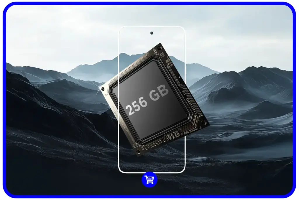 Moto G56 é bom? Análise detalhada da ficha técnica em 2025 6 Ilustração mostrando o Moto G56 com chip de 256GB de armazenamento em destaque