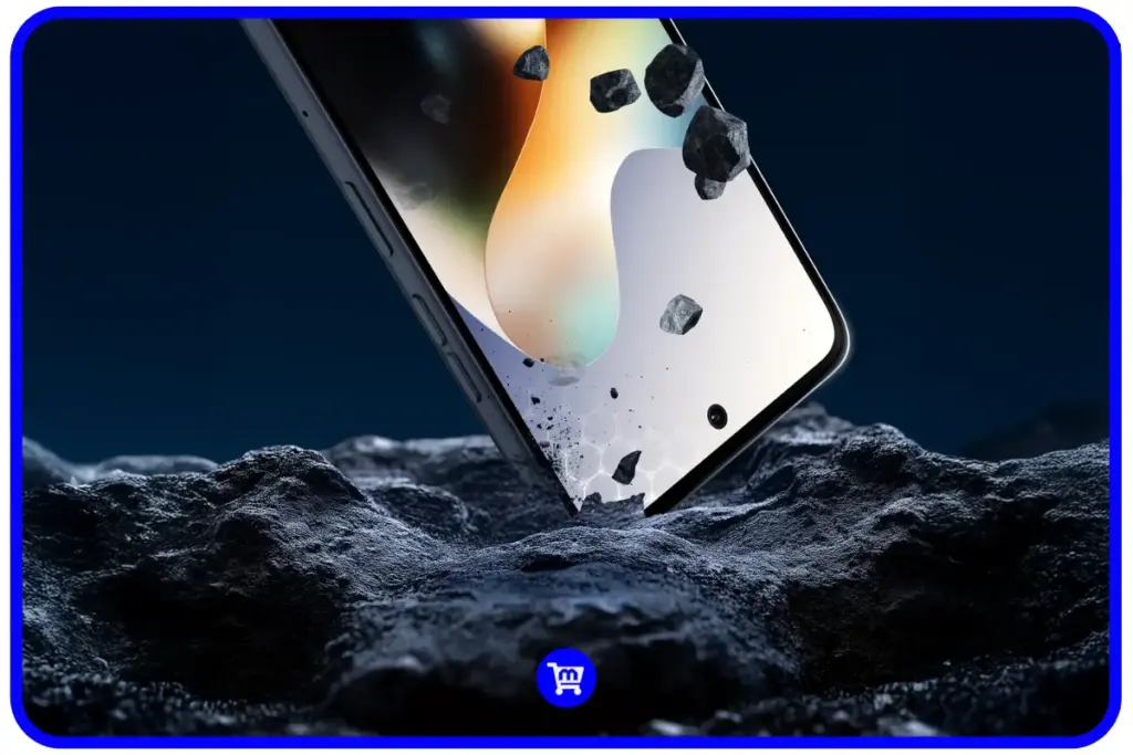 Moto G56 é bom? Análise detalhada da ficha técnica em 2025 4 Moto G56 sendo impactado por pedras, demonstrando a resistência militar MIL-STD-810H