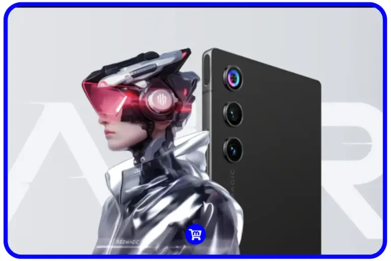 RedMagic 10 Air é bom? Celular em preto ao lado de uma arte futurística com personagem usando visor de realidade virtual, destacando o foco gamer do smartphone