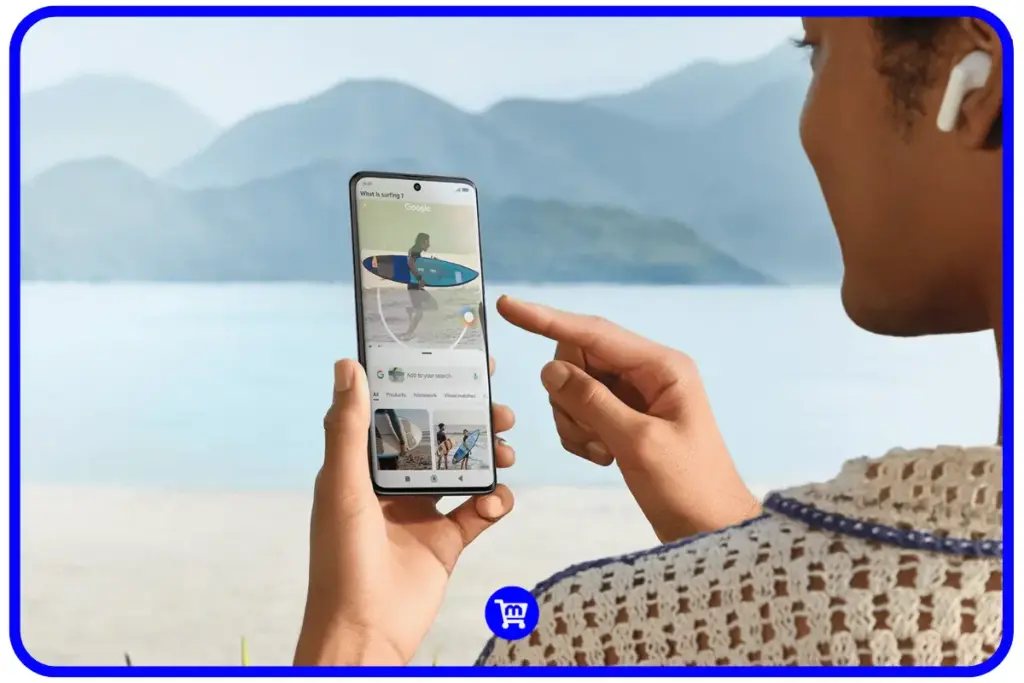 Redmi Note 14 Pro+ mostrando recurso Circle to Search com Google para busca visual na tela