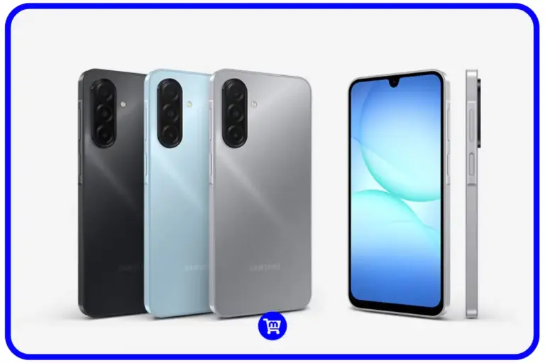 Galaxy A17 4G vale a pena - três unidades nas cores preto, azul e cinza mostrando design traseiro com módulo de câmera tripla