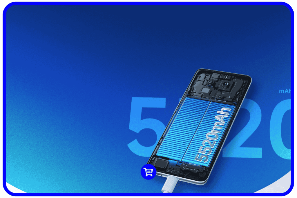 Bateria de silício-carbono de 5.520 mAh do Redmi Note 15 5G com carregamento 45W