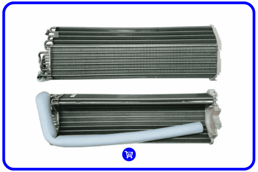 Serpentina interna do ar condicionado Samsung WindFree PowerVolt 9.000 BTUs com defeito de fábrica identificado na instalação