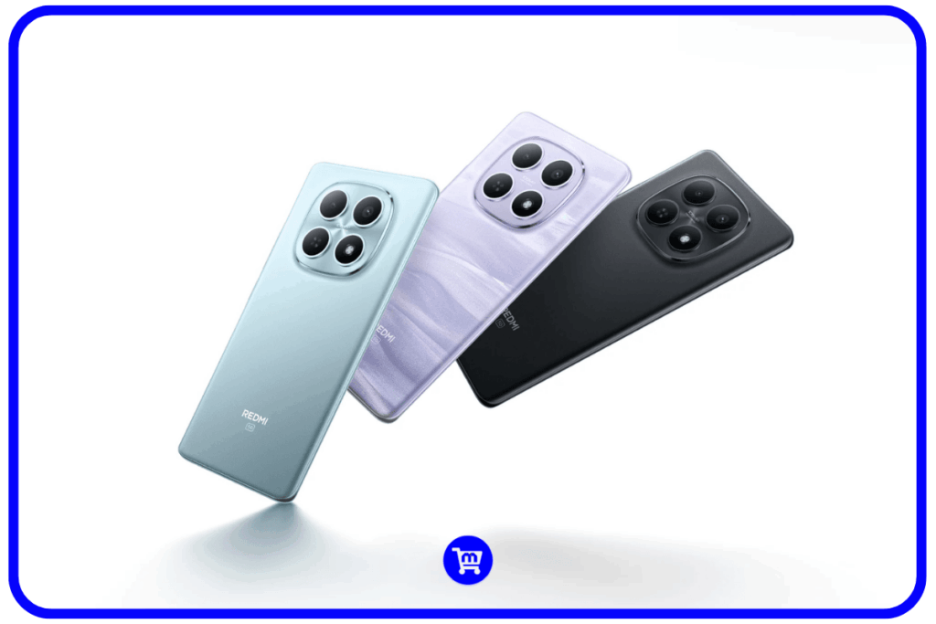 Redmi Note 15 5G nas três cores disponíveis globalmente: Glacier Blue, Roxo Névoa e Preto