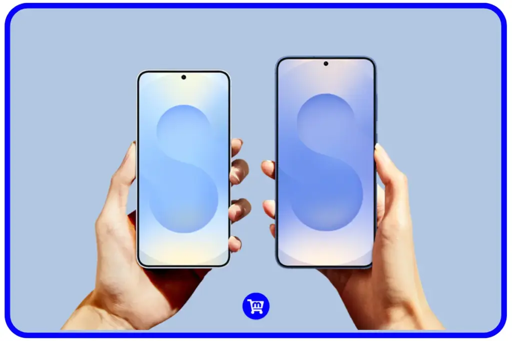 Detalhe do módulo de câmera traseira do Samsung Galaxy S25 na cor Azul-marinho com bordas finas