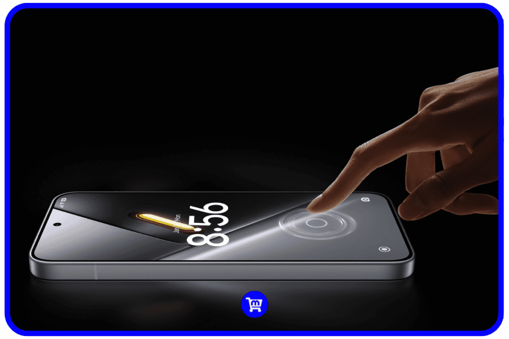 Poco X8 Pro Max com leitor de impressão digital ultrassônico sendo acionado na tela