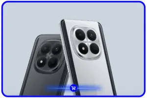 Poco M8 Pro nas cores prata e cinza com módulo de câmera circular e traseira em fibra de vidro reforçada