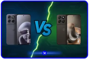 Moto G67 vs Moto G77: dois lançamentos da Motorola em 2026. Veja o que muda na tela, câmera, chip e bateria e qual vale mais a pena comprar!