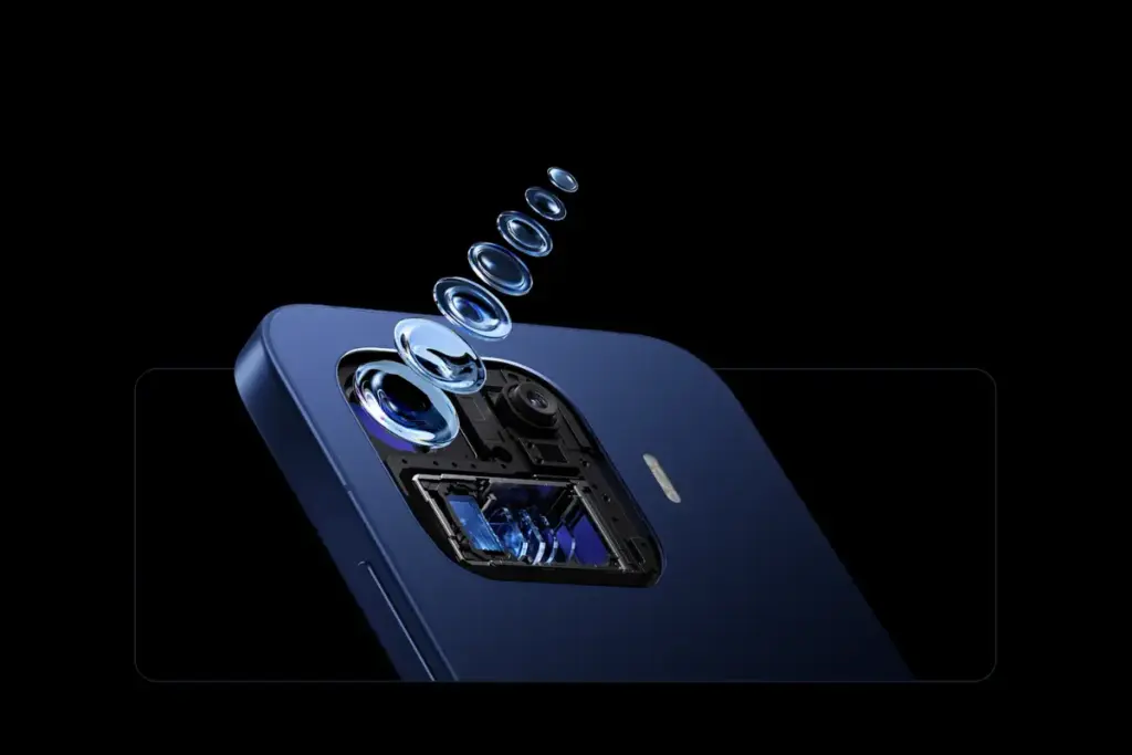 Câmeras do Xiaomi 17T Pro e 17T: Tudo o que foi Anunciado em 2026 3 Xiaomi 17T Pro com elementos ópticos do telefoto Leica 5x explodidos sobre o módulo de câmera azul