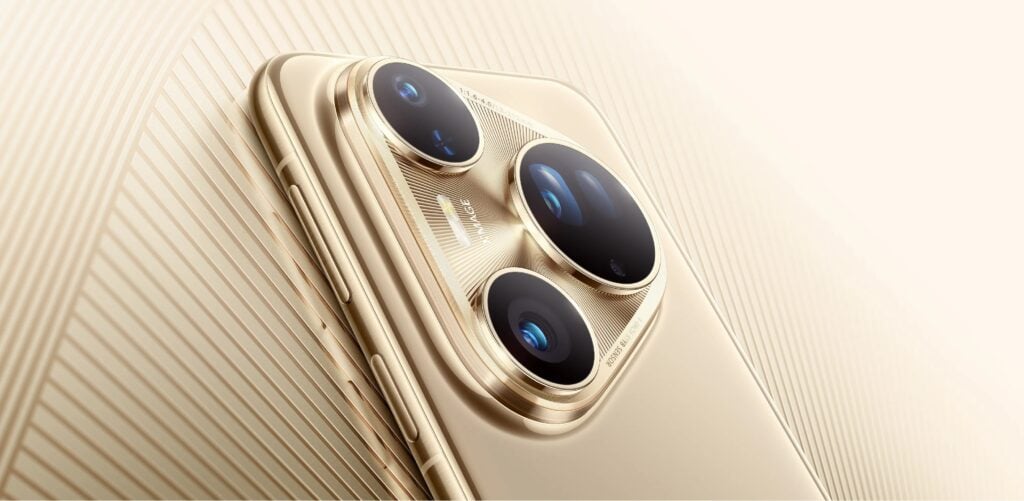 Fotografia de outro nível: conheça os 5 celulares com as câmeras mais avançadas do Brasil 9 Huawei Pura 80 Ultra na cor dourada com as câmeras traseiras em destaque
