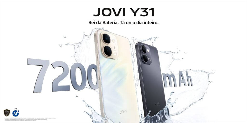 JOVI Y31 nas cores branco lírio e preto em banner oficial.