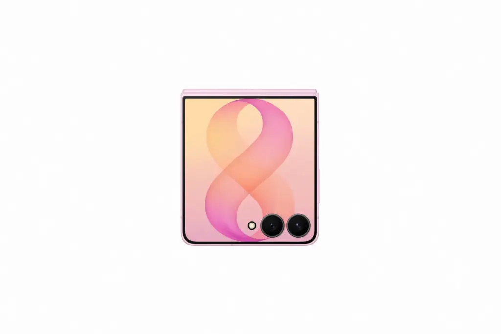 Galaxy Z Flip 8 fechado exibindo a tela externa Flex Window.