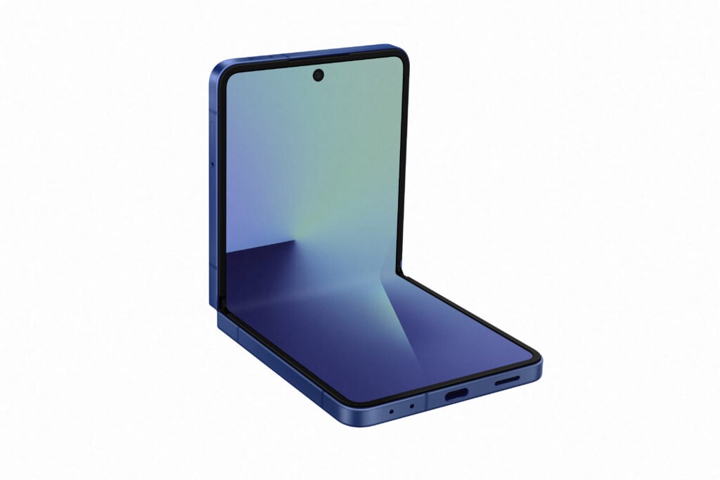 Galaxy Z Flip 7 aberto em 90°