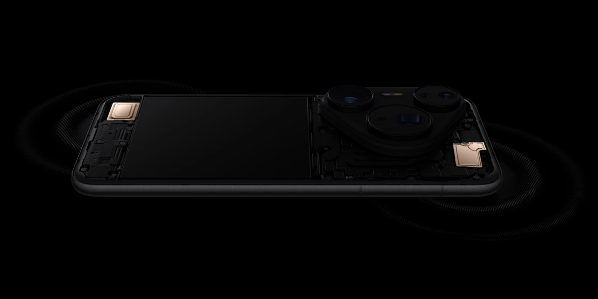 Huawei Pura 80 Pro Vale a Pena em 2026? Análise da Ficha Técnica 6 Vista interna do Huawei Pura 80 Pro, com a placa, o sistema de dissipação e o módulo de câmeras