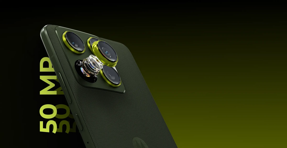 Motorola Edge 70 Vale a Pena em 2026? Análise do Celular Ultrafino da Motorola 7 Módulo de câmeras do Motorola Edge 70 em close, com câmera principal de 50 MP e estabilização óptica