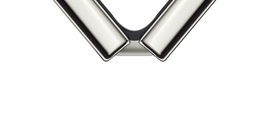Imagem exibe a dobradiça do iPhone Duo, celular dobrável da Apple