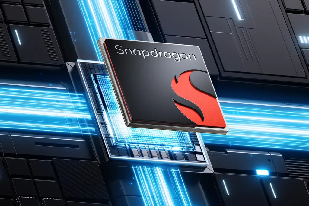 Arte de um processador Snapdragon da Qualcomm, plataforma usada no Redmi Note 17 4G