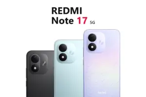 Redmi Note 17 5G vale a pena? Traseira do aparelho nas três cores, com a câmera de 50 MP no módulo