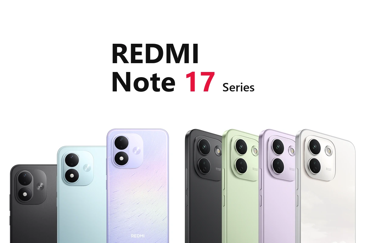 Redmi Note 17 Series: traseiras dos modelos de entrada e dos Pro da linha, lado a lado em todas as cores
